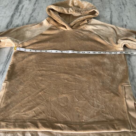 Tan Velour Plush Hooded Pullover Top Woman Size Medium NWT - Picture 8 of 10